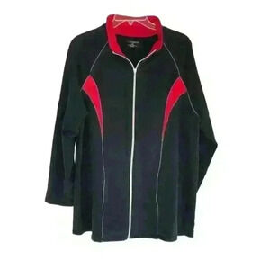 Catherines 0 (14-16) full zip sweatshirt raglan sleeve 2 pocket cotton black red
